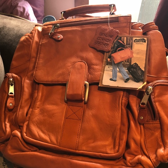 Canyon outback genuine Leather backpack large nwt - Picture 2 of 11